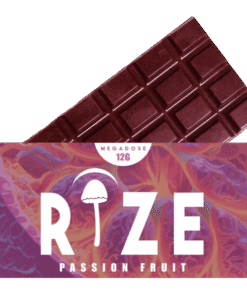 rize-passion-fruit-mushroom-chocolate-bar. Rize Passion Fruit Mushroom Chocolate Bar.
